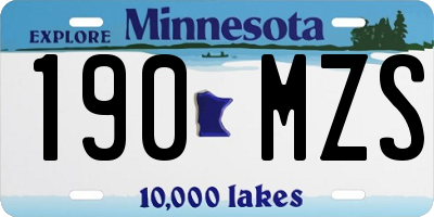 MN license plate 190MZS