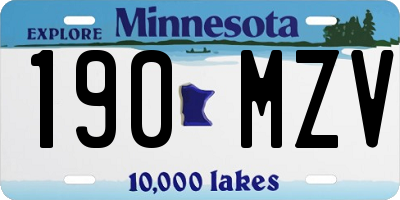MN license plate 190MZV