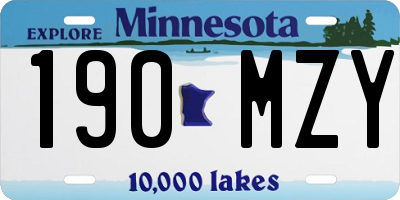 MN license plate 190MZY