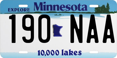 MN license plate 190NAA