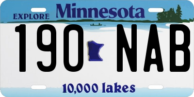 MN license plate 190NAB