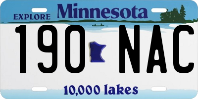 MN license plate 190NAC