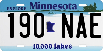 MN license plate 190NAE
