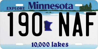 MN license plate 190NAF