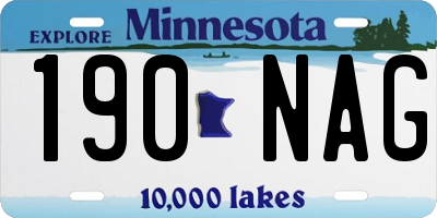 MN license plate 190NAG