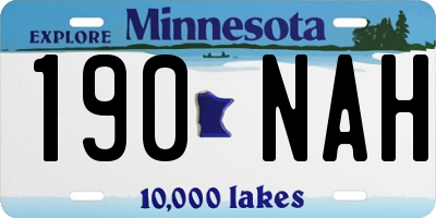 MN license plate 190NAH