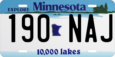 MN license plate 190NAJ