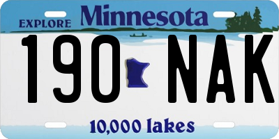 MN license plate 190NAK