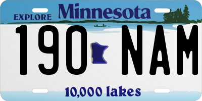 MN license plate 190NAM