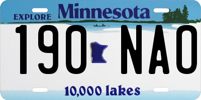 MN license plate 190NAO