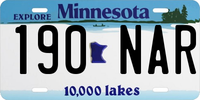MN license plate 190NAR