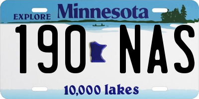 MN license plate 190NAS