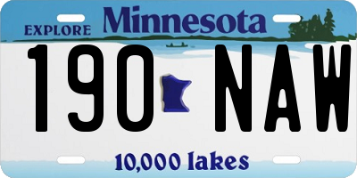 MN license plate 190NAW