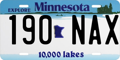 MN license plate 190NAX
