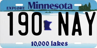 MN license plate 190NAY