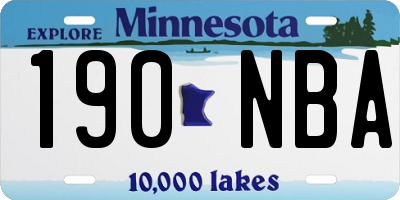 MN license plate 190NBA