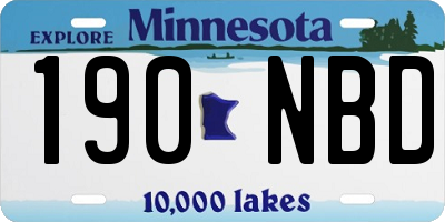 MN license plate 190NBD
