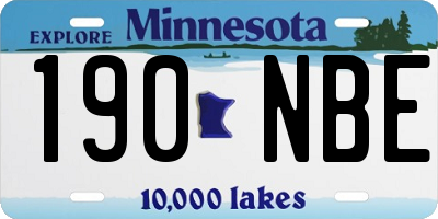 MN license plate 190NBE