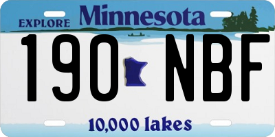 MN license plate 190NBF