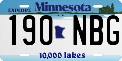 MN license plate 190NBG