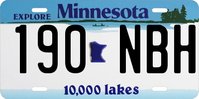 MN license plate 190NBH