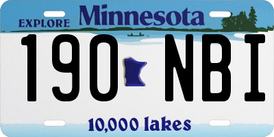 MN license plate 190NBI