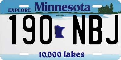 MN license plate 190NBJ
