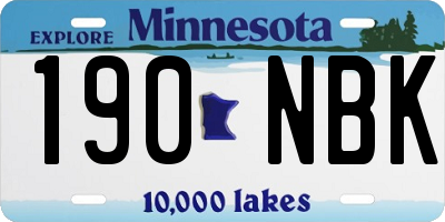MN license plate 190NBK