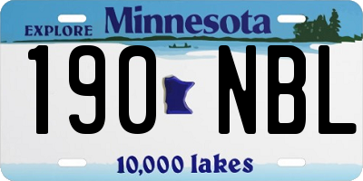 MN license plate 190NBL
