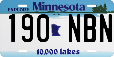 MN license plate 190NBN