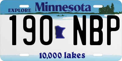 MN license plate 190NBP