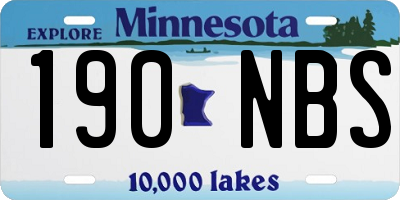 MN license plate 190NBS