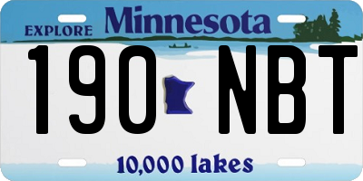 MN license plate 190NBT