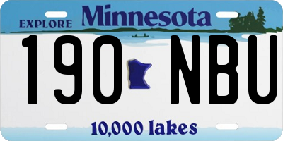 MN license plate 190NBU