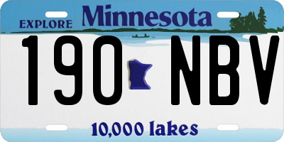 MN license plate 190NBV