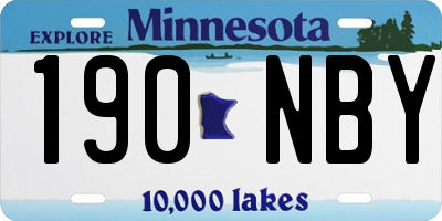 MN license plate 190NBY