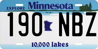 MN license plate 190NBZ
