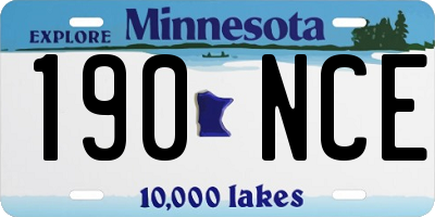 MN license plate 190NCE
