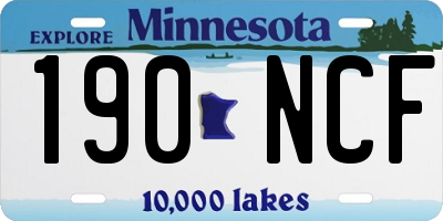 MN license plate 190NCF