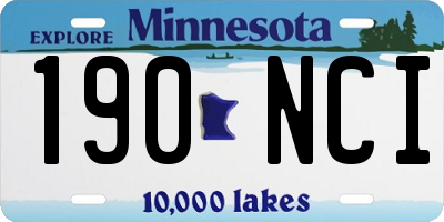 MN license plate 190NCI