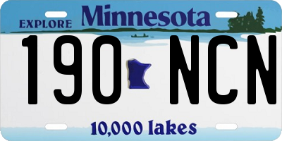 MN license plate 190NCN