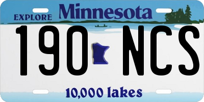 MN license plate 190NCS