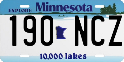 MN license plate 190NCZ