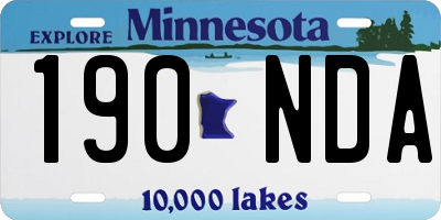 MN license plate 190NDA