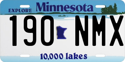 MN license plate 190NMX
