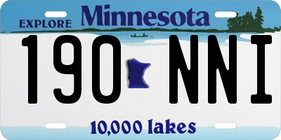 MN license plate 190NNI