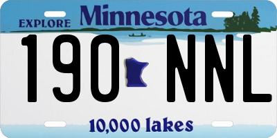 MN license plate 190NNL