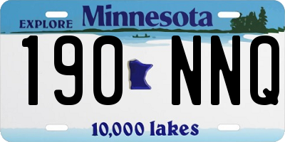 MN license plate 190NNQ