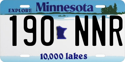 MN license plate 190NNR