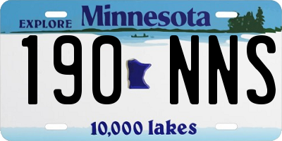 MN license plate 190NNS